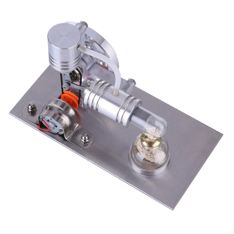 L-shape Stirling Engine Model with USB Connector and Night Light - EngineDIY