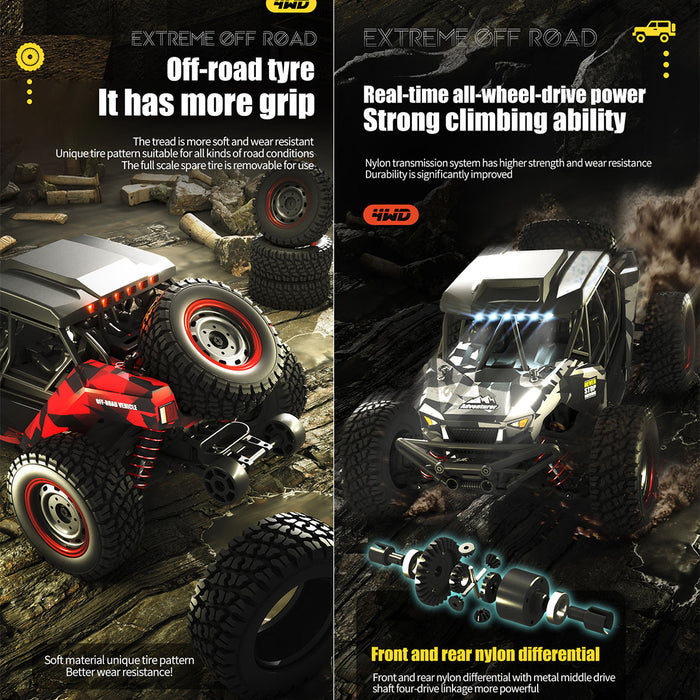 1/16 RC Car 2.4G 4WD 38KM/H RC Desert Off-road Short Truck Model Electric Vehicle Toys - RTR Version