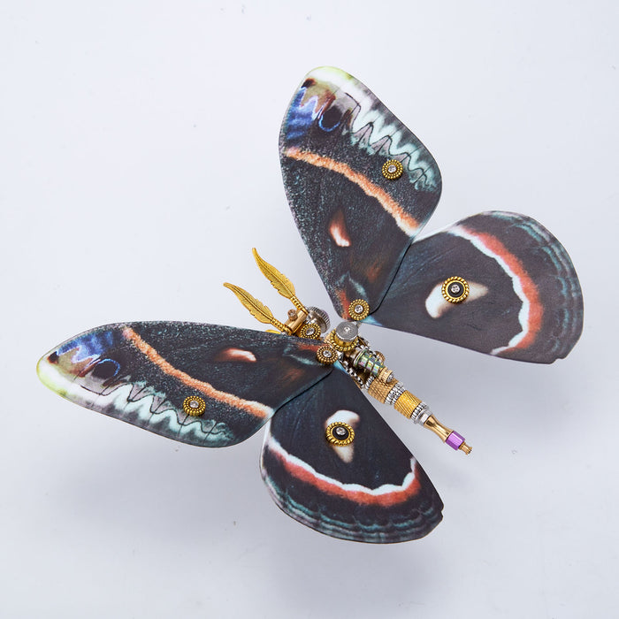 Steampunk 3D Butterfly Model Metal Puzzle DIY Assembly Kit for Kids, Teens and Adults (150PCS+) - Hyalophora Cecropia