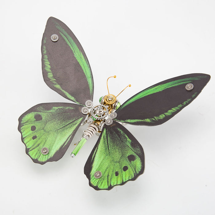 Steampunk 3D Butterfly Model Metal Puzzle DIY Assembly Kit for Kids, Teens and Adults (150PCS+) - Ornithoptera Priamus