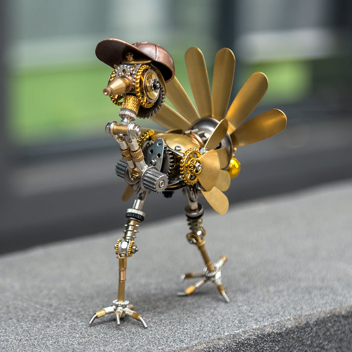 3D metal steampunk craft puzzle mechanical emu turkey and ostrich model DIY assembly animal puzzle kit game creative gift- 803pcs +