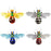DIY Handmade Electronic 4 Bees Kits Toys Glow Light Decor - Yellow + Brown + Blue + Black