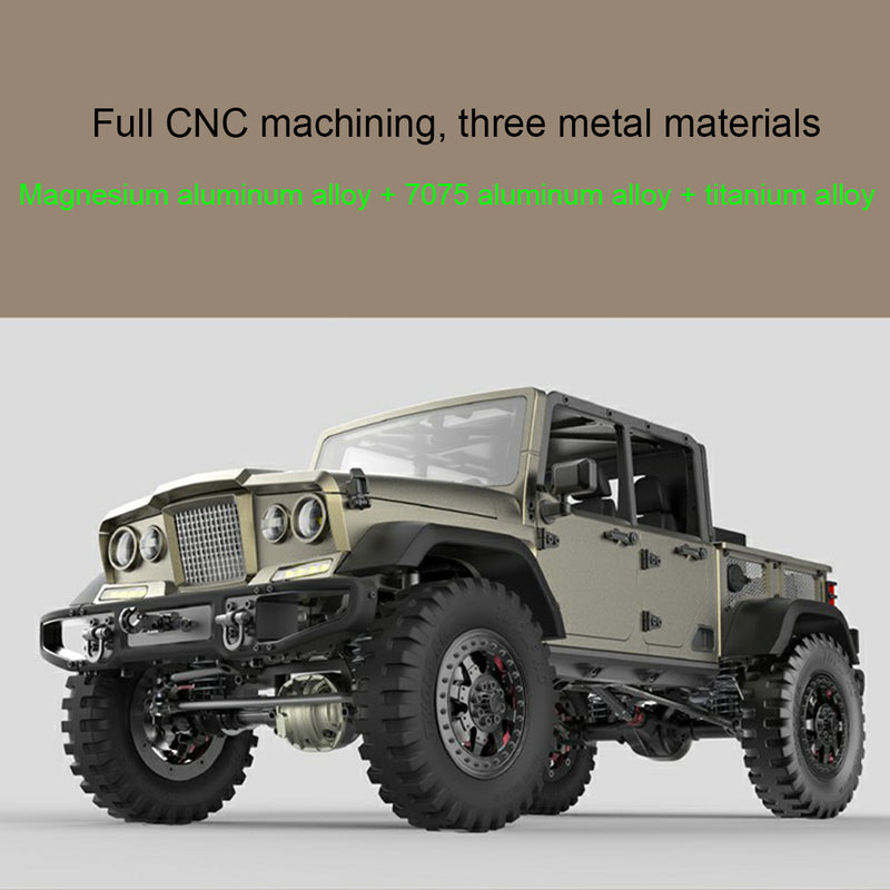 TWOLF TW-715 V8 Engine Powered 1:10 Scale RC Off-road 4WD 4-Door Pickup Truck Vehicle Crawler Kit with Electronic Equipment - EngineDIY