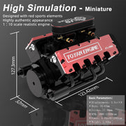 TOYAN V8 Engine FS-V800 28cc Engine Model Kit with Supercharger Accessories That Works - EngineDIY