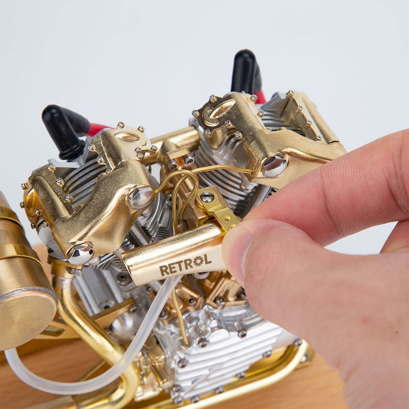 RETROL R29 4.2CC Mini V2 Engine OHV V-Twin Motorcycle Engine Double-cylinder Four-stroke Gasoline Engine Internal Combustion Engine Model - EngineDIY