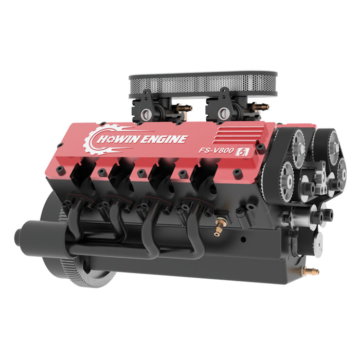 TOYAN & HOWIN V8 Engine FS-V800G 1/10 28cc Gasoline Engine with Starter Kit - Build Your Own V8 Engine - V8 Engine Model Kit That Works