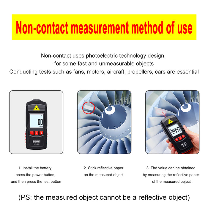 High Precision Laser Non-contact Tachometer Measuring Instrument