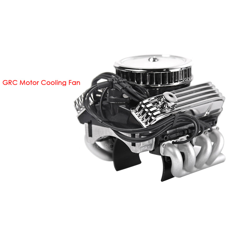 V8 Engine Fan Radiator Motor Hood Kit for 1/10 RC Car GRC F82 Motor - EngineDIY