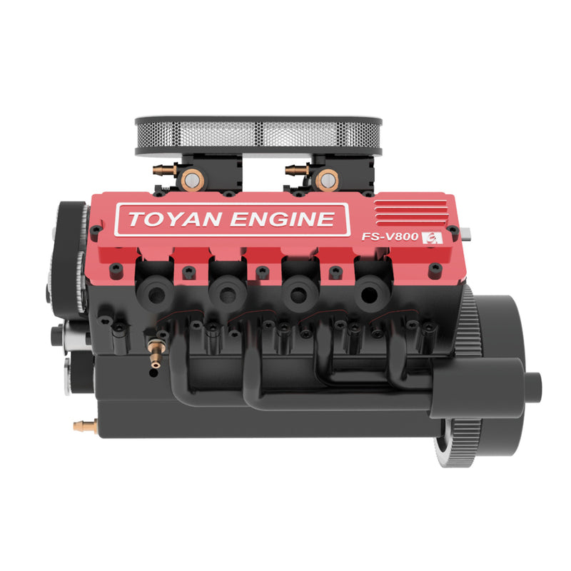TOYAN &amp; HOWIN V8-Motor FS-V800G 1/10 28ccm Benzinmotor mit Starterkit – Bauen Sie Ihren eigenen V8-Motor – V8-Motor-Modellbausatz, der funktioniert