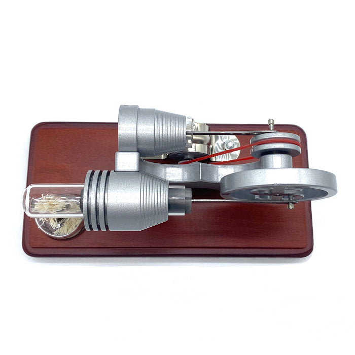 Y-Shape Stirling Engine Generator Model Retro Science Educational Toy with LED Lights - enginediy