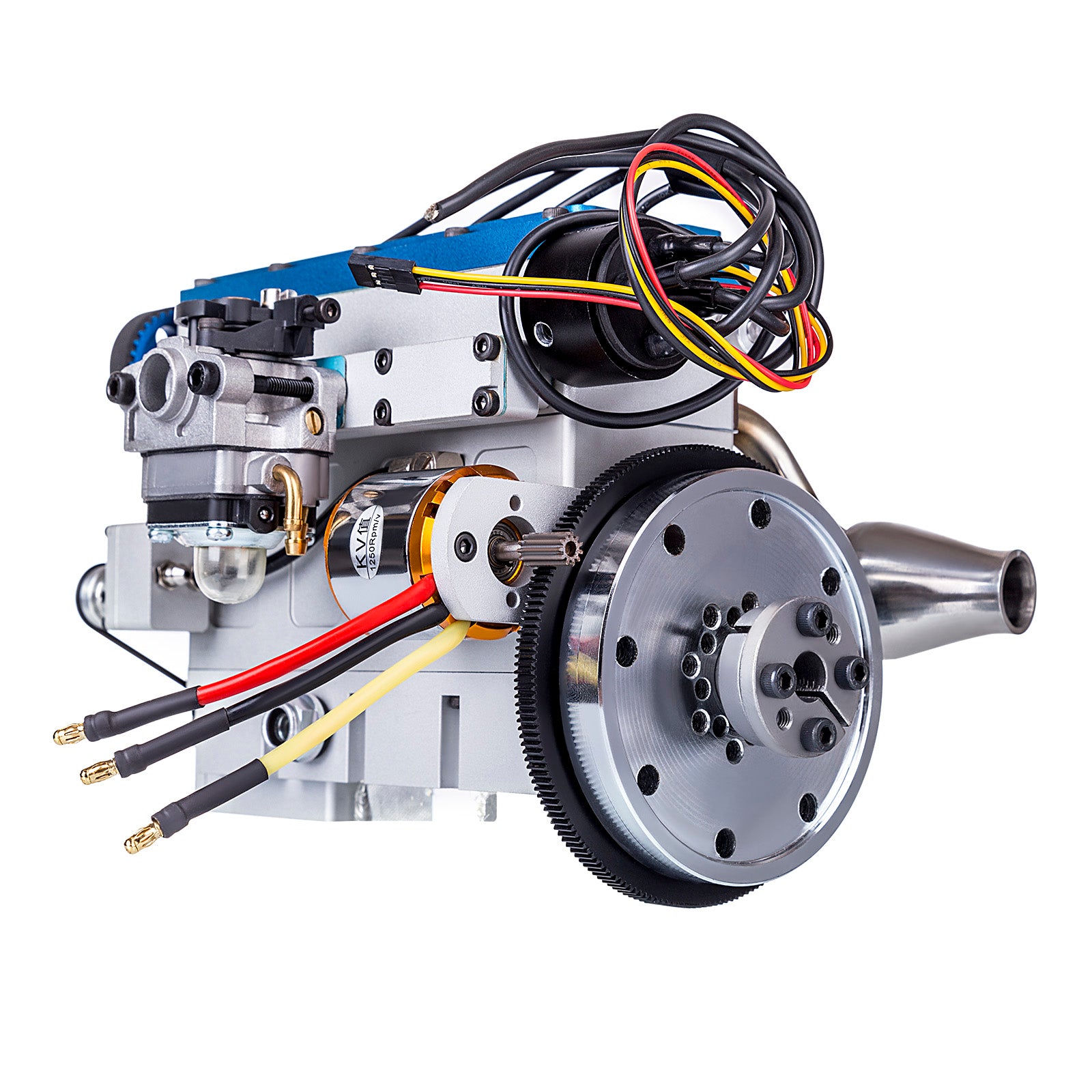 Moteur à essence 36 cc DOHC 4 cylindres en ligne 4 temps refroidi par eau à démarrage électrique pour modèle de voiture RC, bateau, réservoir, avion