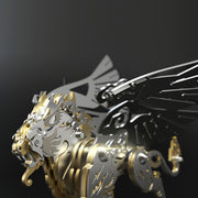 3D Puzzle DIY Model Kit Jigsaw Metal Bai Hu Tiger Model Ancient Chinese Beasts Mechanical Assembly Crafts-116PCS