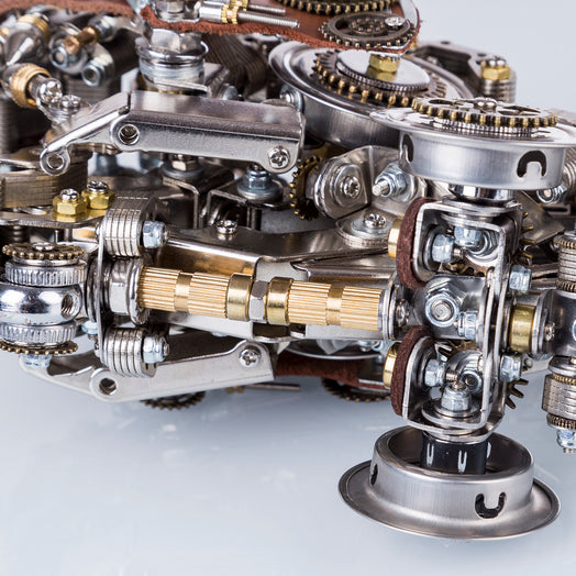 3D Metal Steampunk Craft Puzzle Mechanical Anglefish Model DIY Assembly with Luminous Bulb Creative Gift-1064PCS+ - EngineDIY