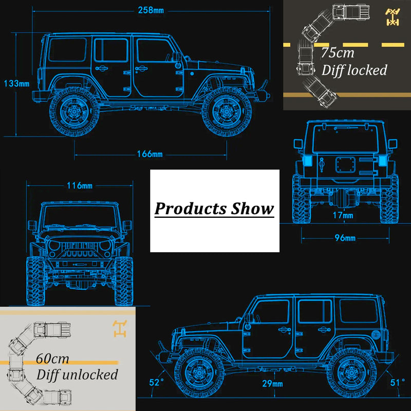 CAPO CUB2 1/18 Electric RC Car Simulation Metal 4WD Off-road Climbing Car Model KIT - EngineDIY