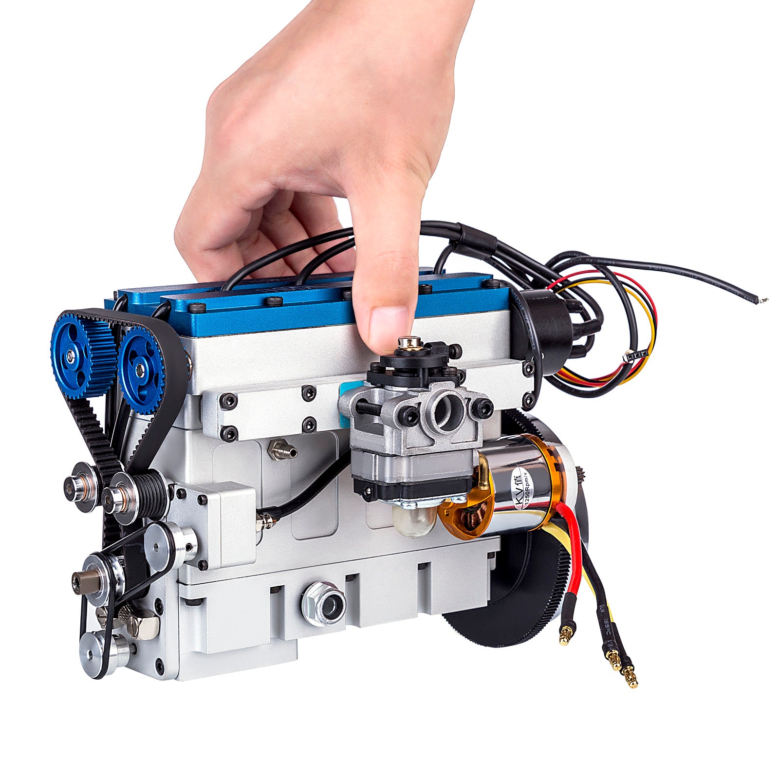 Moteur à essence 36 cc DOHC 4 cylindres en ligne 4 temps refroidi par eau à démarrage électrique pour modèle de voiture RC, bateau, réservoir, avion