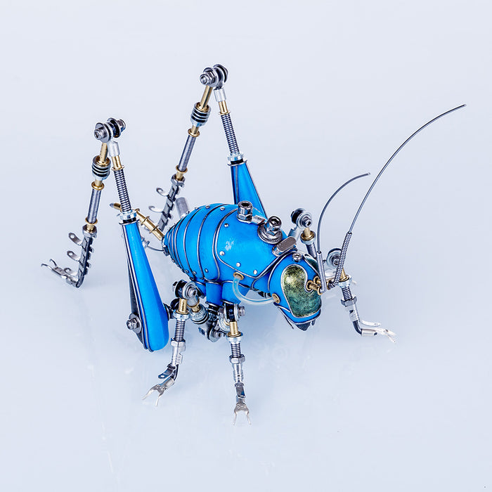 3D Metal Steampunk Craft Puzzle Mechanical Blue Cricket Model DIY Assembly Animal Jigsaw Puzzle Kit Games Creative Gift