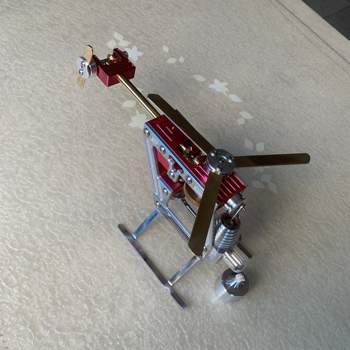 ENJOMOR Metal Stirling Helicopter Engine Model Kits γ-shape Hot-air Stirling Engine STEM Science Education Toy