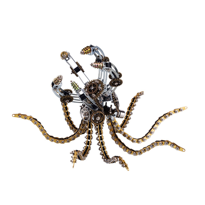 3D Metal Steampunk Galaxy Craft Puzzle Mechanical Octopus with Bluetooth Speaker Model DIY Assembly for Home Decor Creative Gift-1060PCS