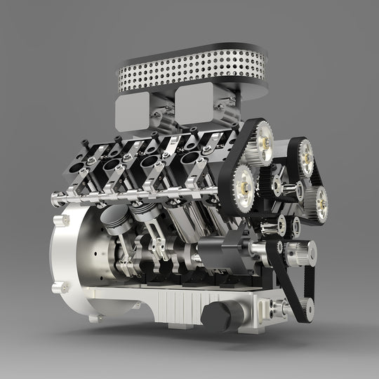 Moteur à combustion interne à essence électrique ENJOMOR V8 GS-V8 78 cc DOHC à quatre temps en forme de V à huit cylindres refroidi par eau - Modèle de moteur V8 fonctionnel 