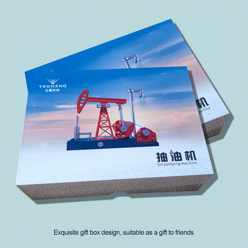 Pumping Unit that Works - Oil Pump Jack Model Kit - TECHING 3D Metal Oilfield Working Equipment with Light Oil Rig Educational Toys Collection 219Pcs - EngineDIY