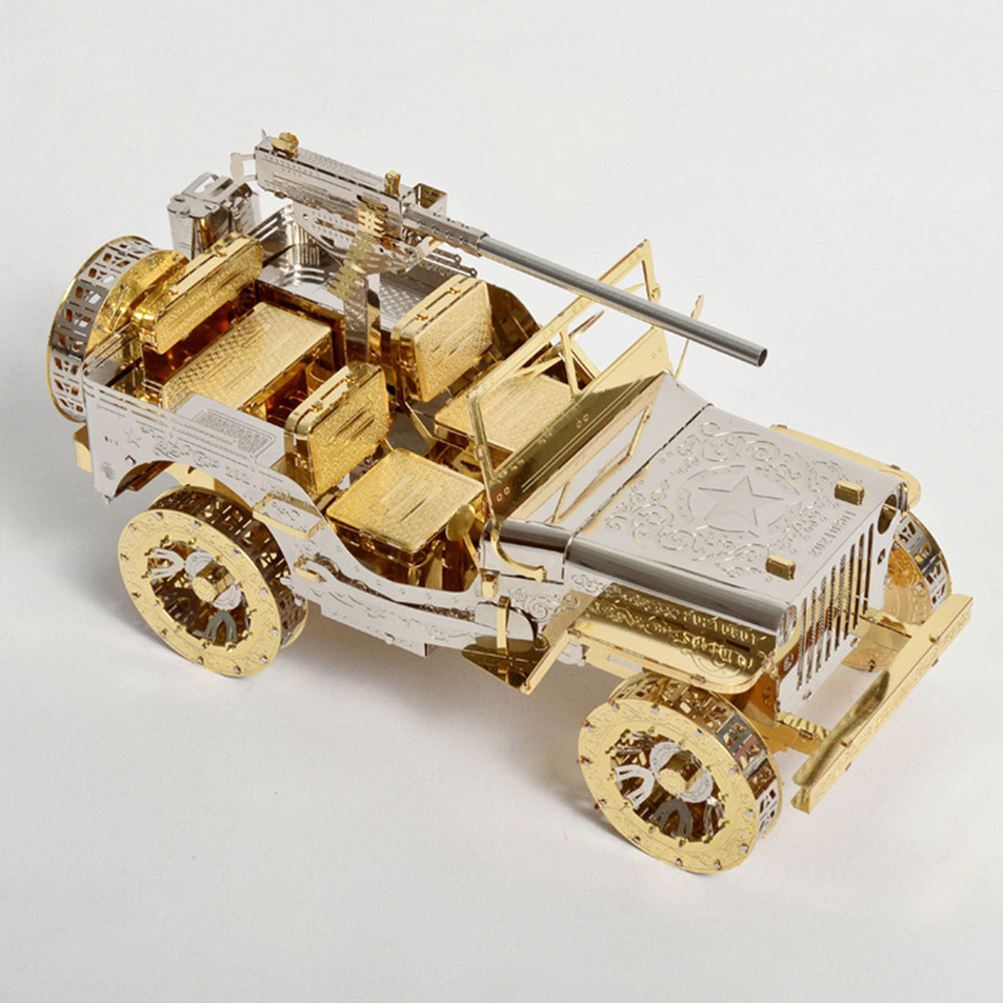 112PCS Metal 3D Puzzle Metal Kit AllSteel Gilded Carved DIY EngineDIY