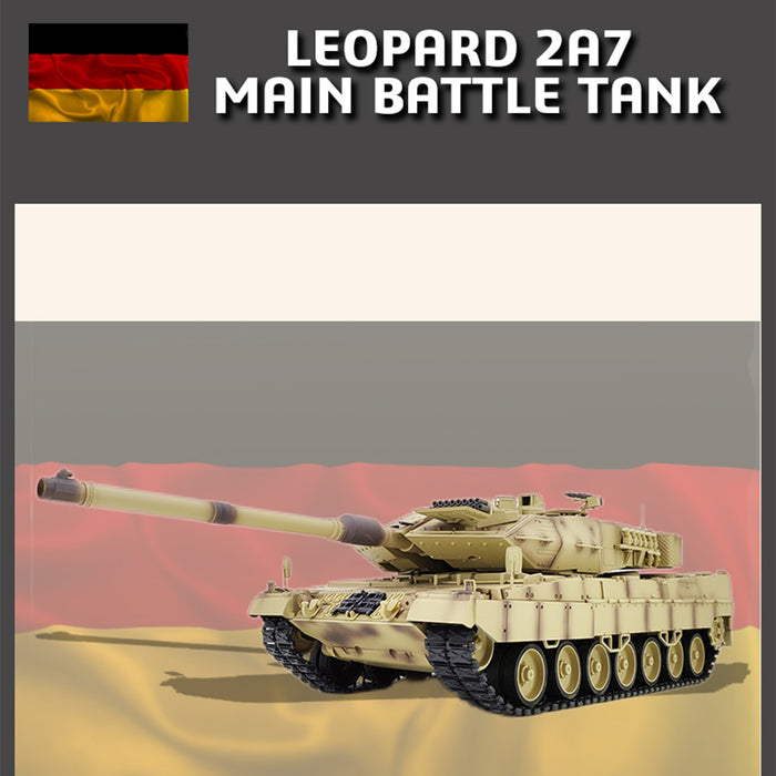 1/16 RC Tank 2.4G German Leopard 2A7 Main Battle Tank Vehicle Model Toys with Lights&Sounds (Basic Version)
