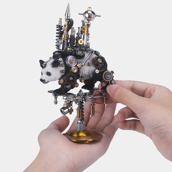 3D Metal Model Kit Mechanical Panda Castle DIY Games Assembly Puzzle Jigsaw Creative Gift - 290Pcs - enginediy
