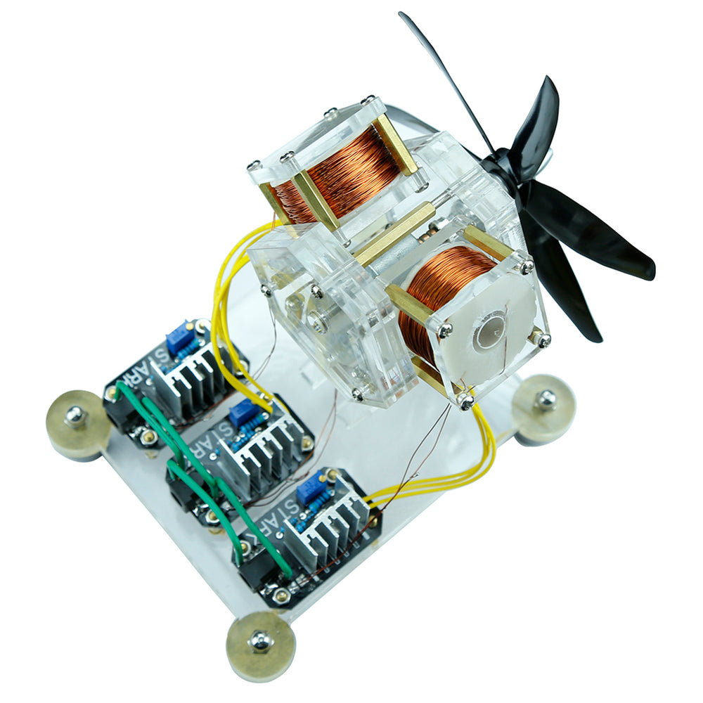 Stark 12V 6W Brushless Motor Hall Sensor Electric Machine Triple Coil Fan Blade High Speed DIY Physical Model with Booster Line - enginediy