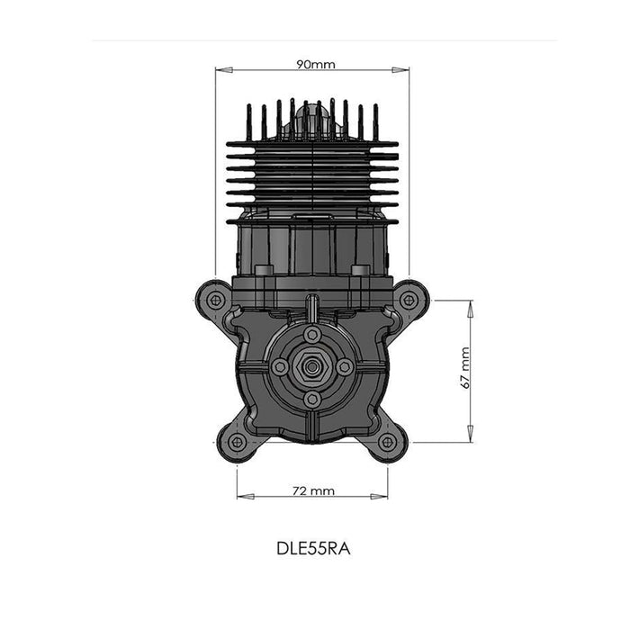DLE55RA 55CC Single Cylinder 2-stroke Rear Exhaust Air Cooled Gasoline Engine for RC Airplane Model - enginediy