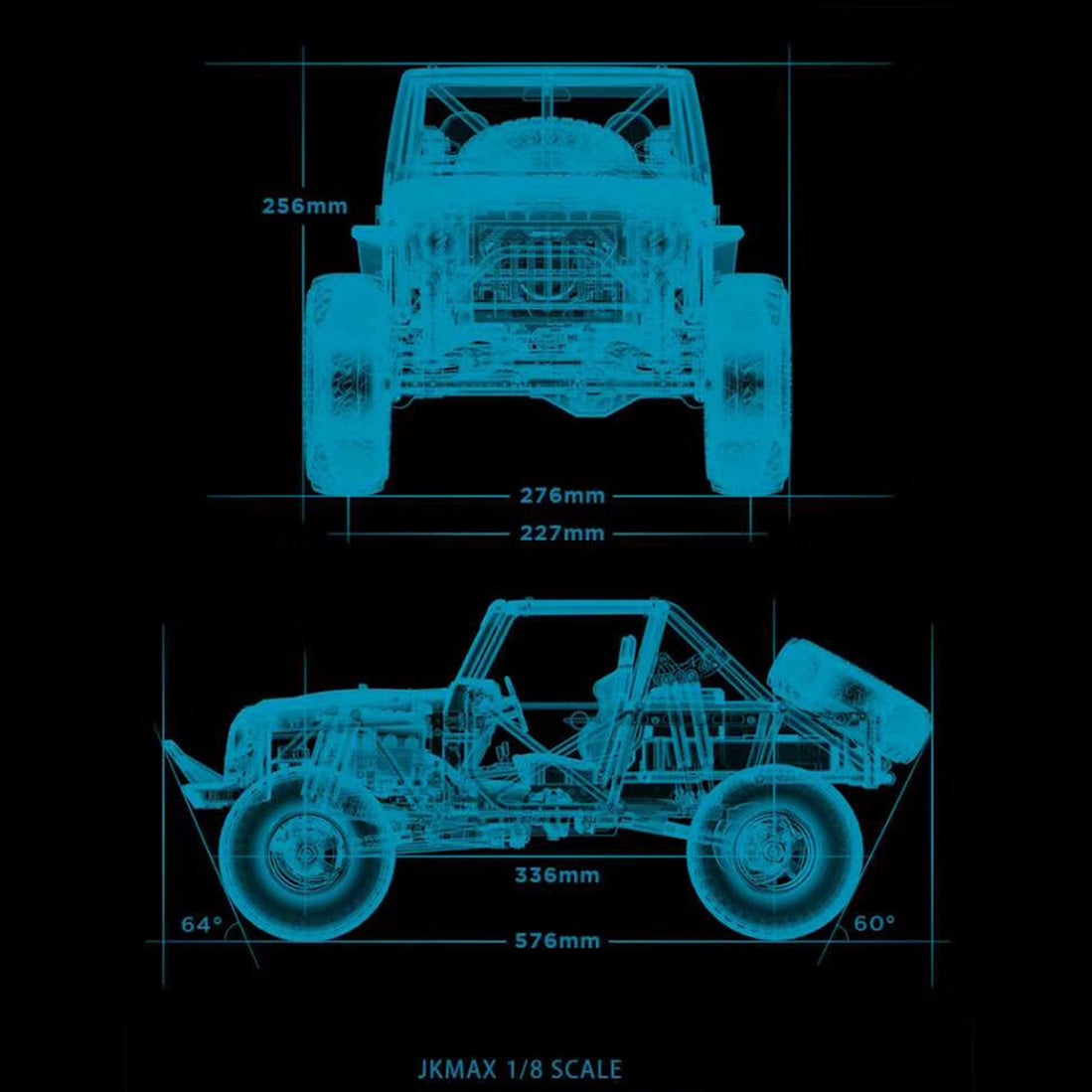 Capo JKMAX 1/10 All Metal DIY RC Simulated Crawler Car Offroad Vehicl