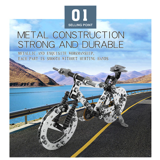 228pcs road motorbike model DIY bike assembled by confused metal screw start children's creative toys
