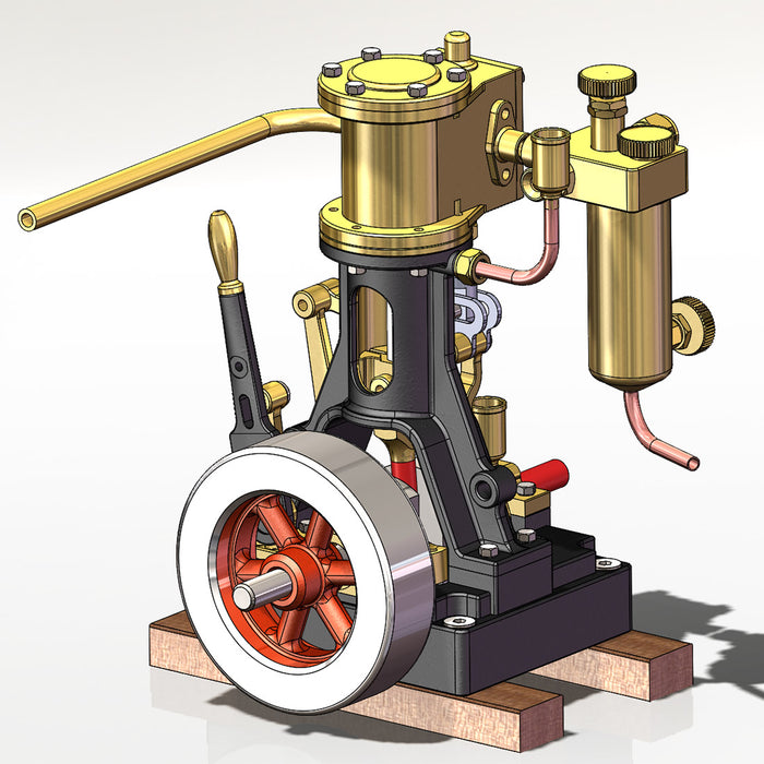 KACIO LS1-14 Single Cylinder Reciprocating Steam Engine Model for Model Ship Model Boat Above 60cm