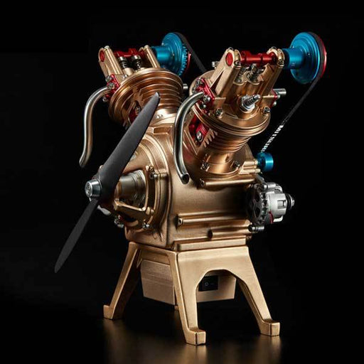V2 Car Engine Assembly Kit Full Metal VTwin 2 Cylinder Engine Build Kit Gift for Collection (217pcs) - enginediy
