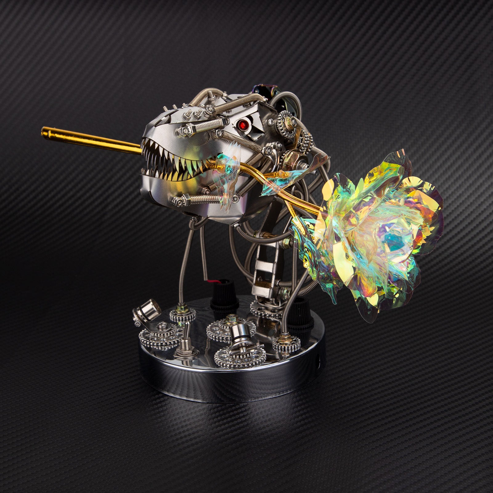 Kits de modèles de têtes de dinosaures mécaniques mobiles en métal 3D Steampunk - 180 pièces et plus