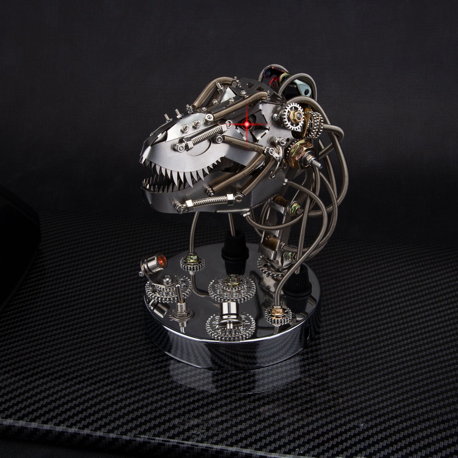 Kits de modèles de têtes de dinosaures mécaniques mobiles en métal 3D Steampunk - 180 pièces et plus