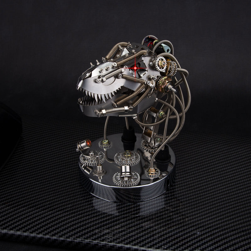3D Metal Steampunk Moving Mechanical Dinosaur Head Model Kits - 180PCS+ - EngineDIY