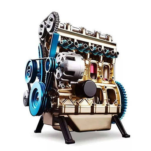 ENGINEDIY Teching V4  Four-Cylinder Engine Kit | Stirling Engine Model Full Aluminum Alloy Collection - enginediy