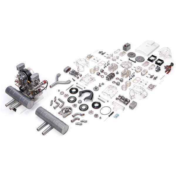 Flat 4 Cylinder Engine Assembly Kit - Build Your Own Engine - Collection Toy - enginediy