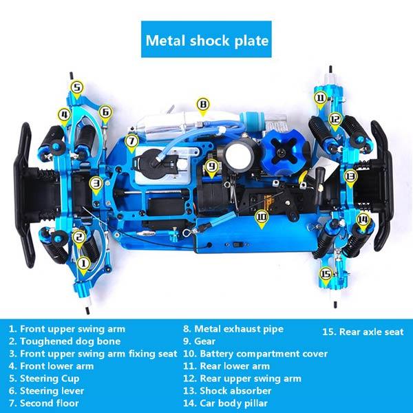 HSP Monster Truck 94188 Chassis Frame with Engine and Remote Control - Building Kit Version - enginediy