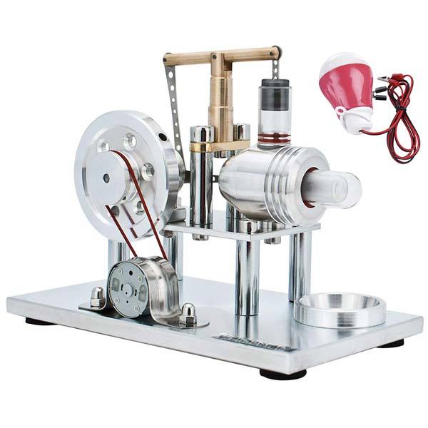 Hot Air Stirling Engine Kit Electricity Generator with Colorful LED and Bulb - Enginediy - enginediy