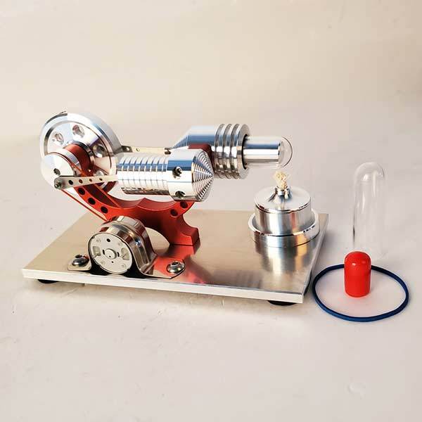 Stirling Engine Generator Solid Metal Construction Electricity Generator (Light up Colorful LED), My First Stirling Engine - enginediy