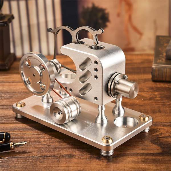 Hot Air Stirling Engine with Solid Metal Construction Education Toy Electricity Power Generator Motor Model ( T16-03 ) - enginediy