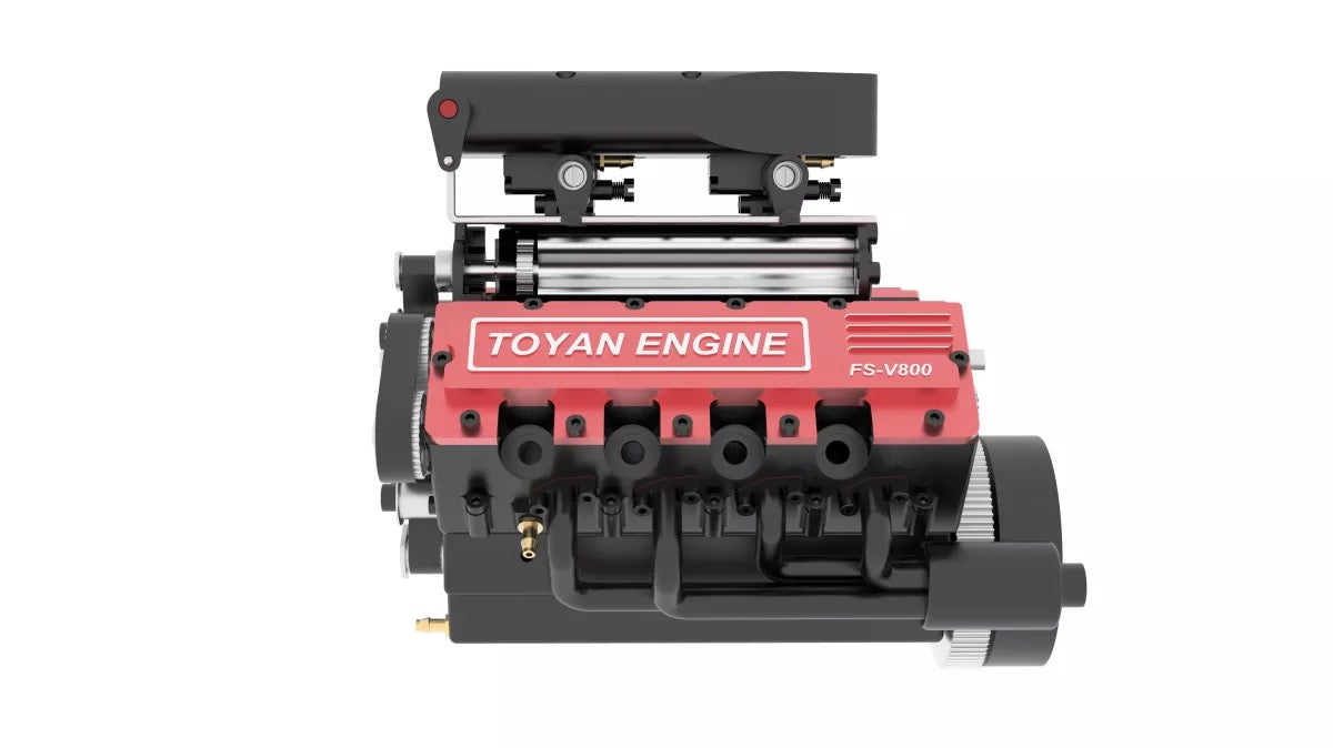 TOYAN V8 Engine FS-V800 28cc Engine Model Kit with Supercharger Accessories That Works
