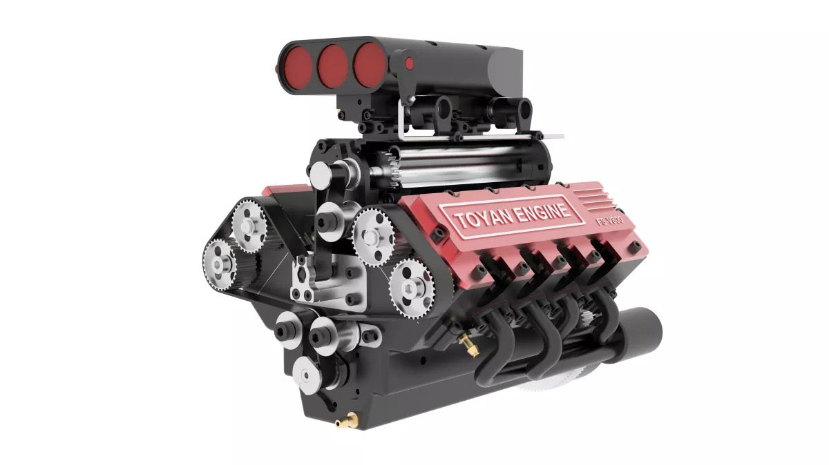 Engine Model Reference TOYAN V8 Engine FS-V800 28cc Engine Model Kit with Supercharger Access ...