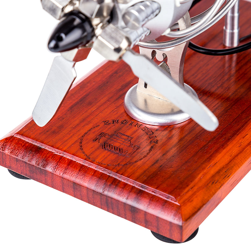 ENGINEDIY 16 Cylinder Swash Plate Stirling Engine Generator Model with Voltage Digital Display Meter and LED - EngineDIY