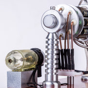 ENGINEDIY 16 Cylinder Swash Plate Stirling Engine Generator Model with Voltage Digital Display Meter and LED - EngineDIY