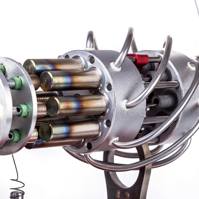 ENGINEDIY 16 Cylinder Swash Plate Stirling Engine Generator Model with Voltage Digital Display Meter and LED - EngineDIY