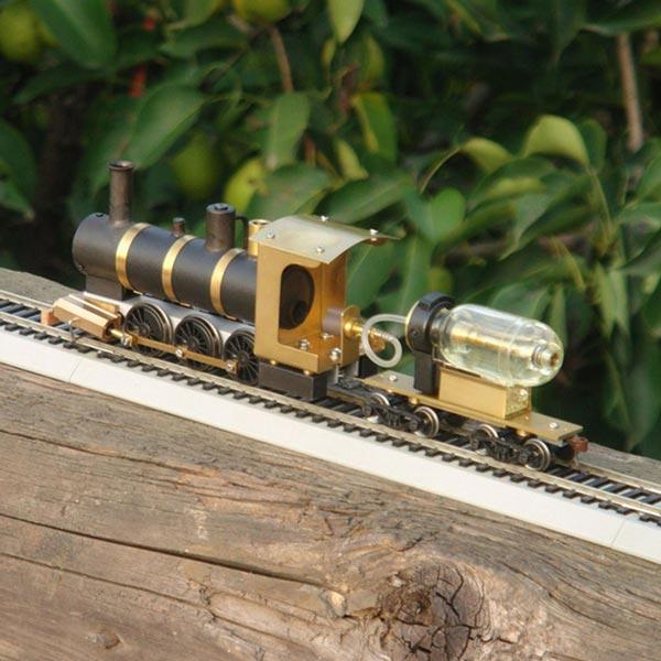 Live Steam Locomotive Model Train Engine 1:87 Ho Scale with Steam Engine Boiler Fuel Tank Track - enginediy