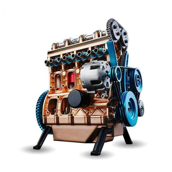 ENGINEDIY Teching V4  Four-Cylinder Engine Kit | Stirling Engine Model Full Aluminum Alloy Collection - enginediy