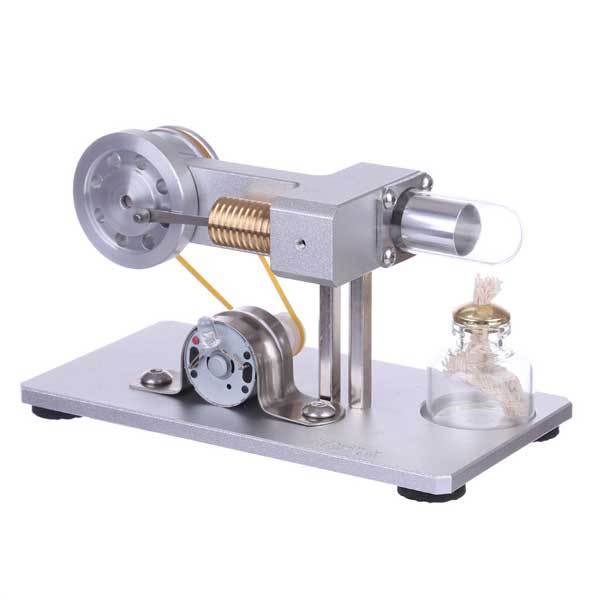 Mini Hot Air Stirling Engine Motor Model Physics Experiment Educational Toy Kit with LED Light - enginediy